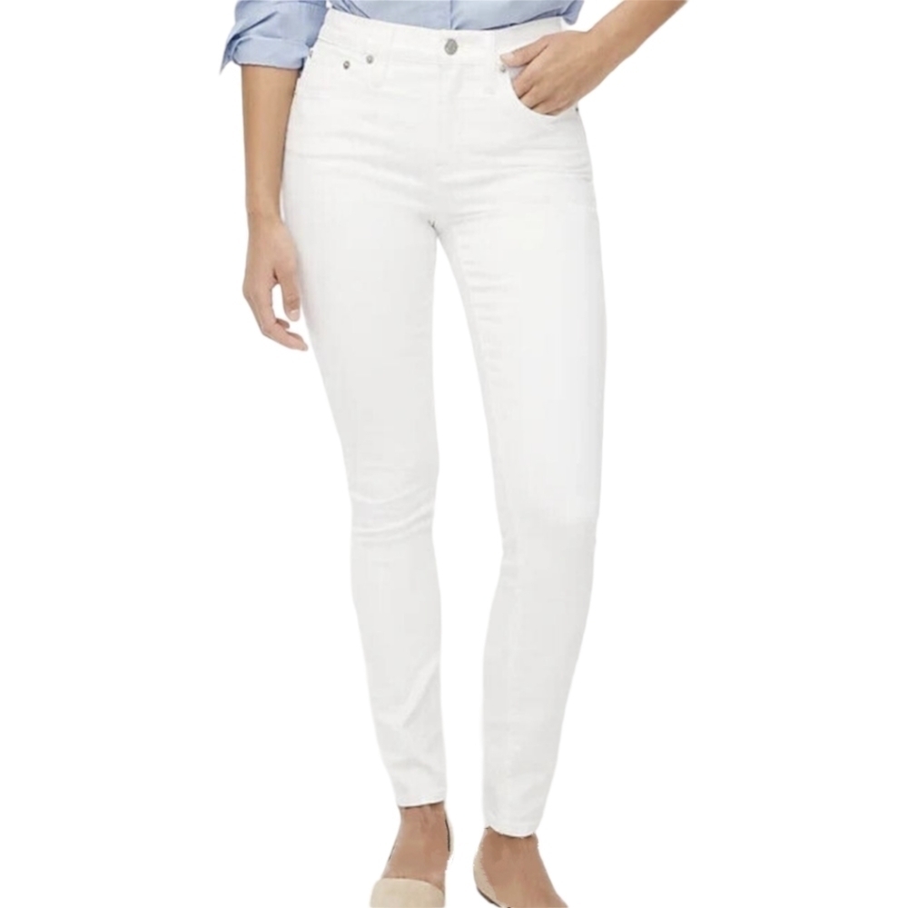 NWT J. Crew Factory Hi-Rise Skinny Women's White Stretch Jeans Size 30/28